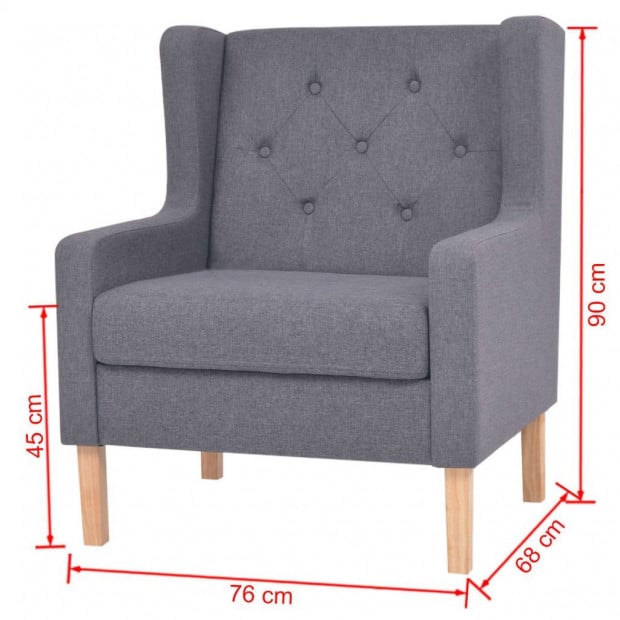 Armchair Grey Fabric Upholstery Image 7