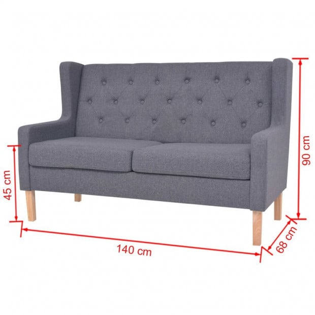 2-seater Sofa Fabric Grey Image 7