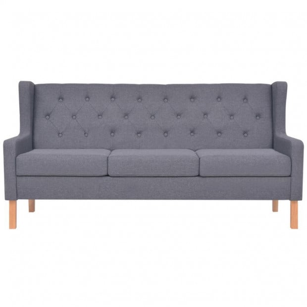3-seater Sofa Fabric Upholstery Grey Image 4