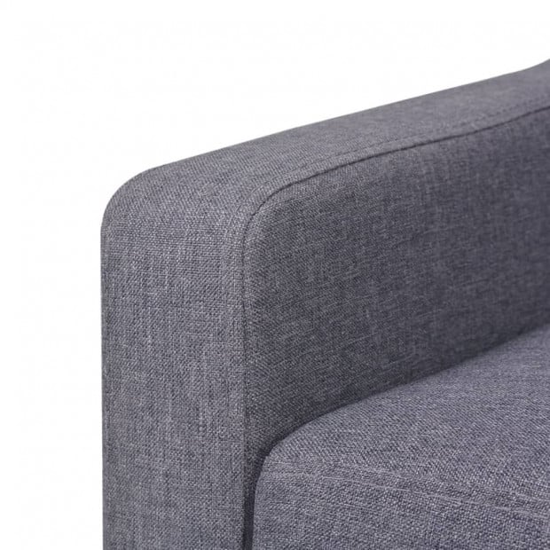 3-seater Sofa Fabric Upholstery Grey Image 6