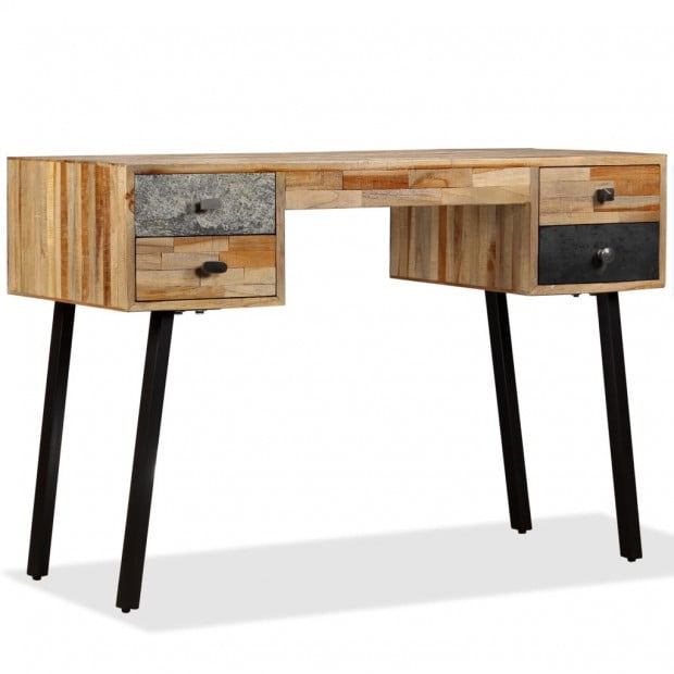 Writing Desk 110x50x76 Cm Solid Reclaimed Teak Image 11