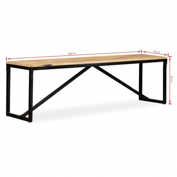 Bench Solid Mango Wood 160x35x45 Cm Image 10