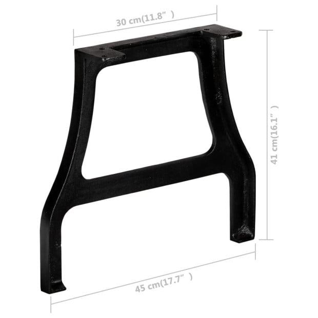 Coffee Table Legs 2 Pcs A-frame Cast Iron Image 10