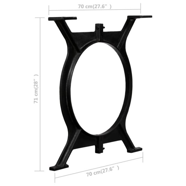 Dining Table Legs 2 Pcs O-frame Cast Iron Image 11