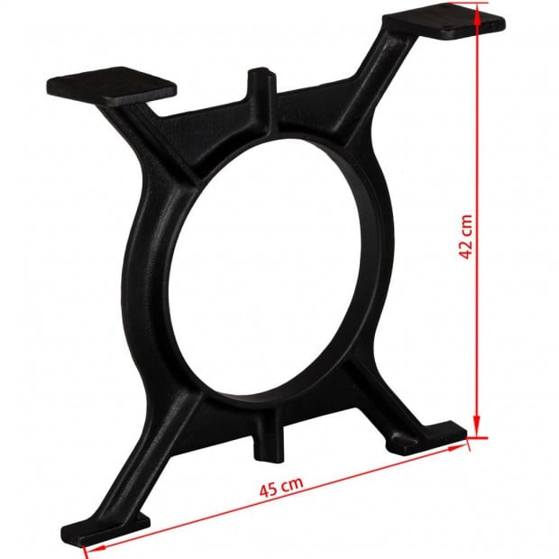 Coffee Table Legs 2 Pcs O-frame Cast Iron Image 10