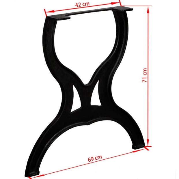 Dining Table Legs 2 Pcs X-frame Cast Iron Image 11