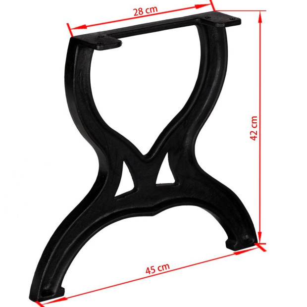 Coffee Table Legs 2 Pcs X-frame Cast Iron Image 11