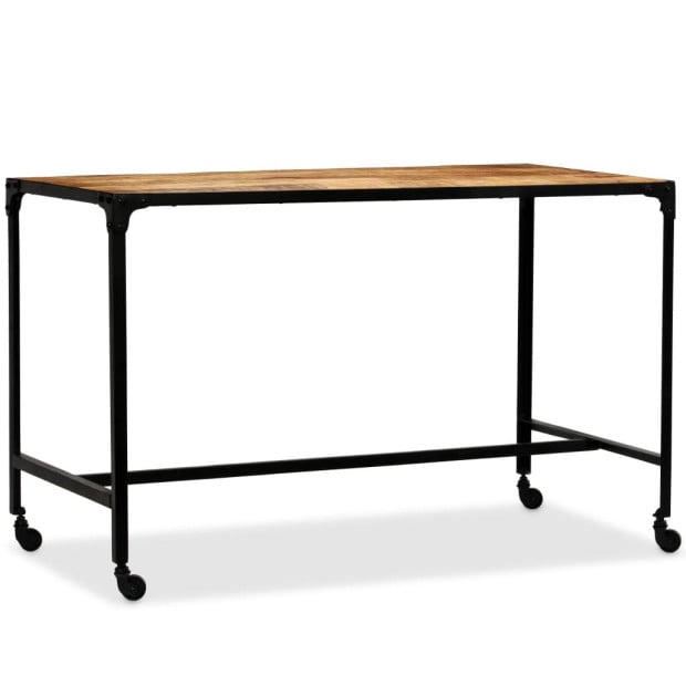 Dining Table Solid Mango Wood And Steel 120x60x76 Cm Image 11