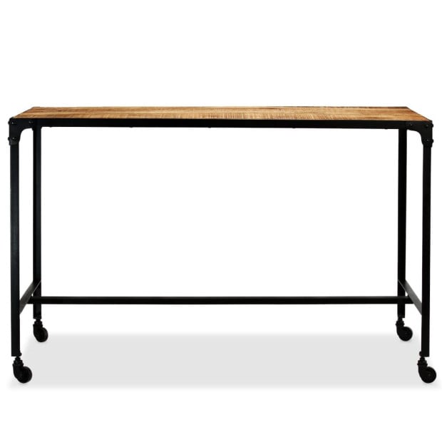 Dining Table Solid Mango Wood And Steel 120x60x76 Cm Image 4