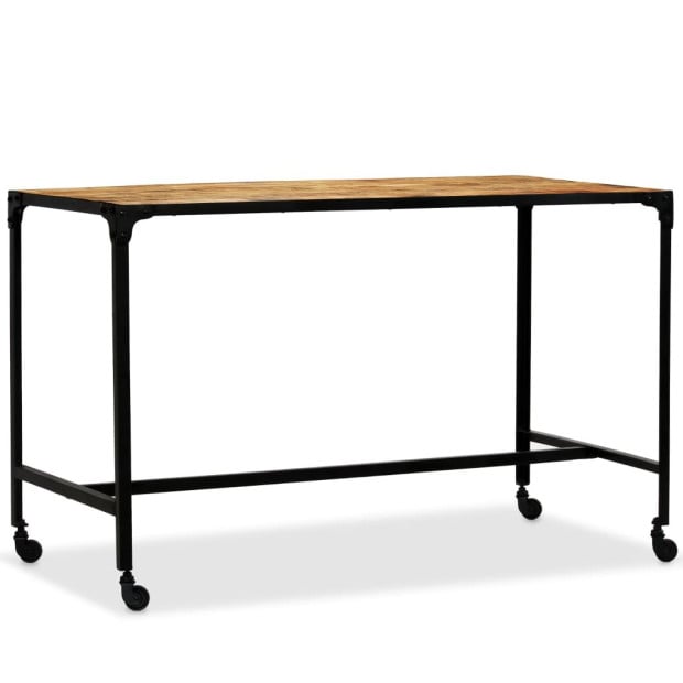 Dining Table Solid Mango Wood And Steel 120x60x76 Cm Image 8