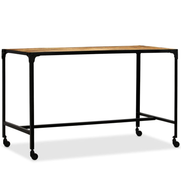 Dining Table Solid Mango Wood And Steel 120x60x76 Cm Image 9