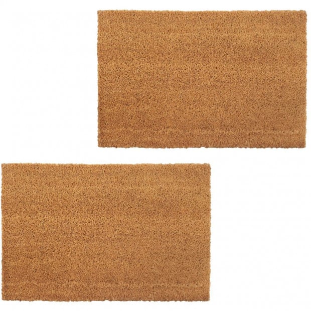 Doormats 2 Pcs Coir 24 Mm 40x60 Cm Natural