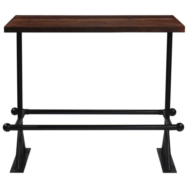 Bar Table Solid Reclaimed Wood Dark Brown 120x60x107 Cm Image 2