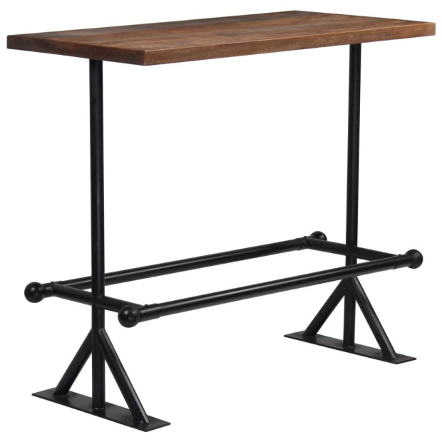 Bar Table Solid Reclaimed Wood Dark Brown 120x60x107 Cm Image 7