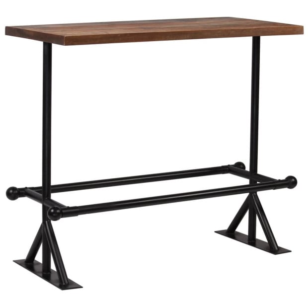 Bar Table Solid Reclaimed Wood Dark Brown 120x60x107 Cm Image 8