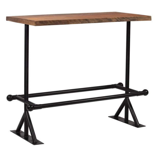 Bar Table Solid Reclaimed Wood Dark Brown 120x60x107 Cm Image 9