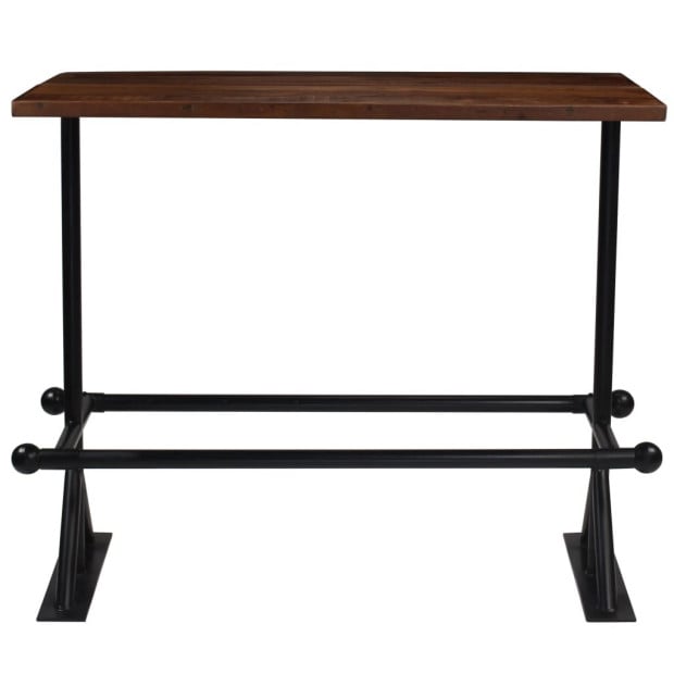 Bar Table Solid Reclaimed Wood Dark Brown 150x70x107 Cm Image 2