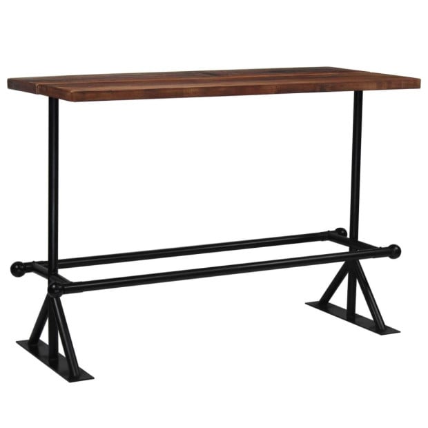 Bar Table Solid Reclaimed Wood Dark Brown 150x70x107 Cm Image 11