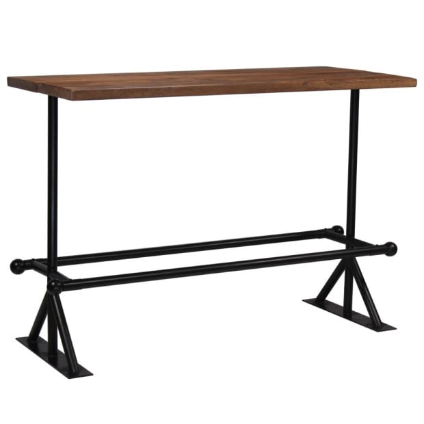 Bar Table Solid Reclaimed Wood Dark Brown 150x70x107 Cm Image 8