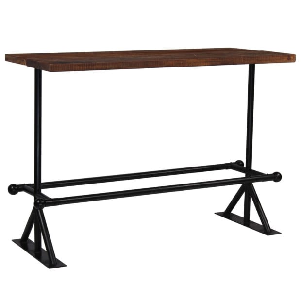 Bar Table Solid Reclaimed Wood Dark Brown 150x70x107 Cm Image 9
