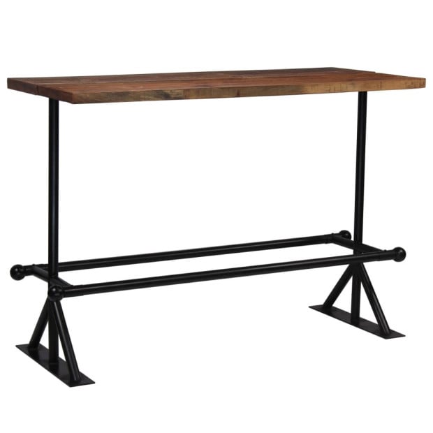 Bar Table Solid Reclaimed Wood Dark Brown 150x70x107 Cm Image 10