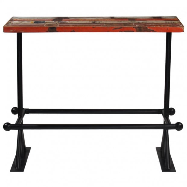 Bar Table Solid Reclaimed Wood Multicolour 120x60x107 Cm Image 2