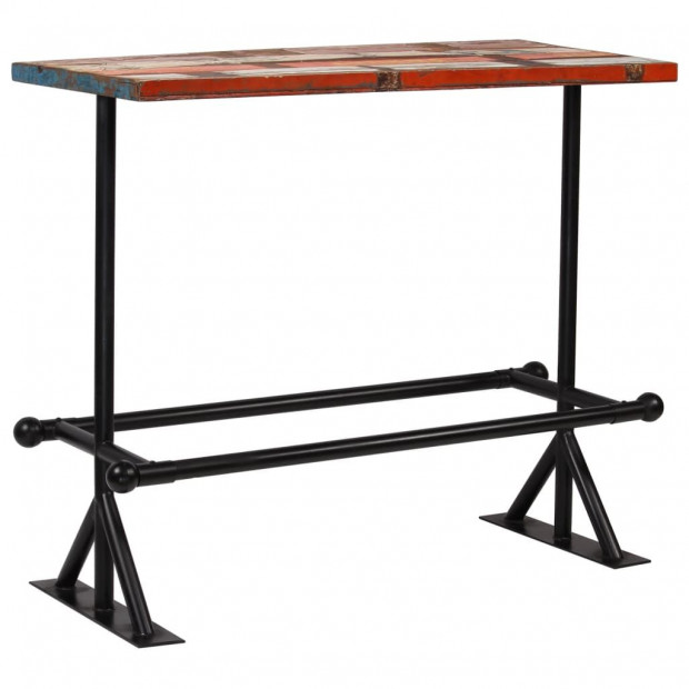 Bar Table Solid Reclaimed Wood Multicolour 120x60x107 Cm Image 11