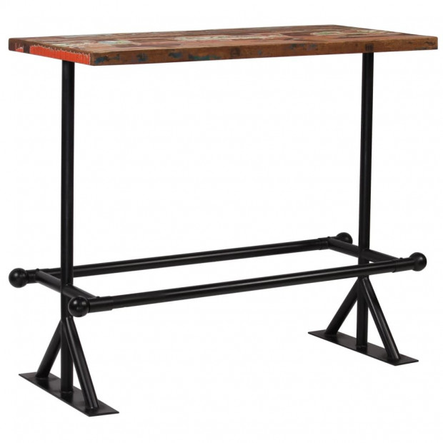 Bar Table Solid Reclaimed Wood Multicolour 120x60x107 Cm Image 8