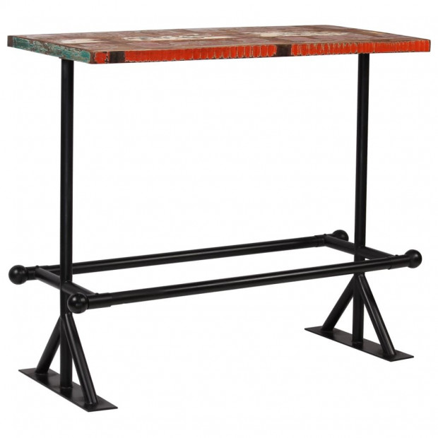 Bar Table Solid Reclaimed Wood Multicolour 120x60x107 Cm Image 9
