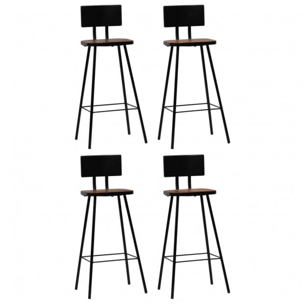 Bar Chairs 4 Pcs Solid Reclaimed Wood Seat