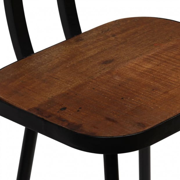 Bar Chairs 4 Pcs Solid Reclaimed Wood Seat Image 6