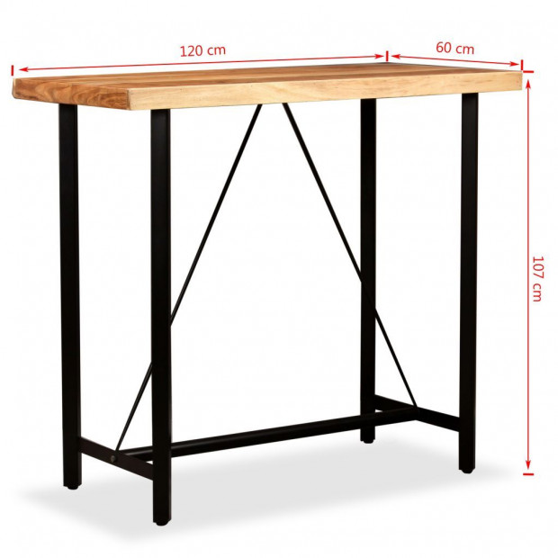 Bar Table 120x60x107 Cm Solid Sheesham Wood Image 11