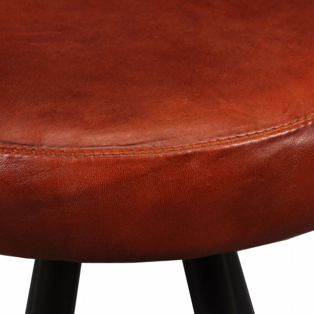 Bar Stools 4 Pcs Real Leather Image 5