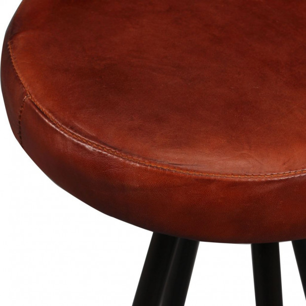 Bar Stools 4 Pcs Real Leather Image 6
