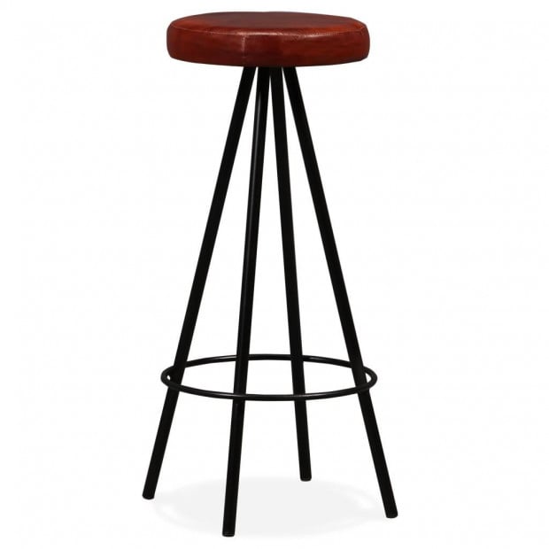 Bar Stools 4 Pcs Real Leather Image 10
