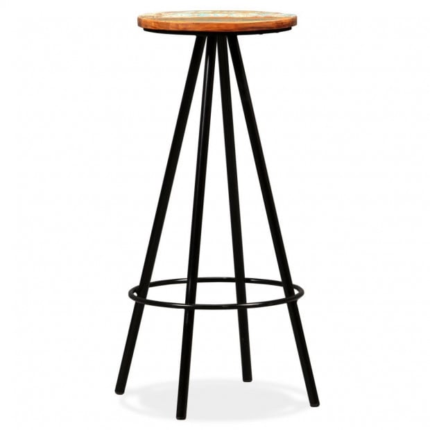 Bar Stools 2 Pcs Solid Reclaimed Wood And Steel Image 2
