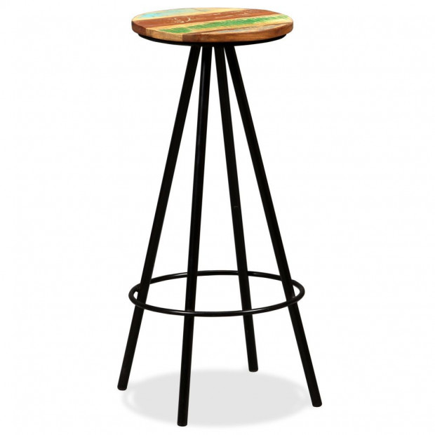 Bar Stools 2 Pcs Solid Reclaimed Wood And Steel Image 11