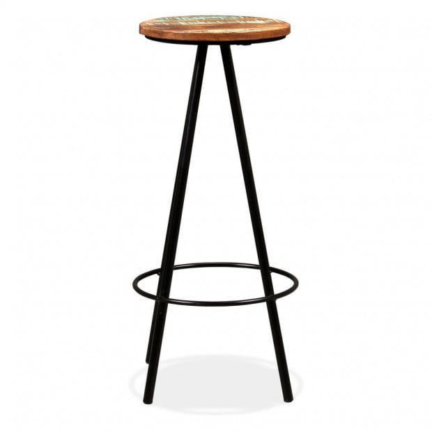 Bar Stools 2 Pcs Solid Reclaimed Wood And Steel Image 3