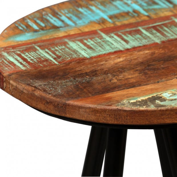 Bar Stools 2 Pcs Solid Reclaimed Wood And Steel Image 5