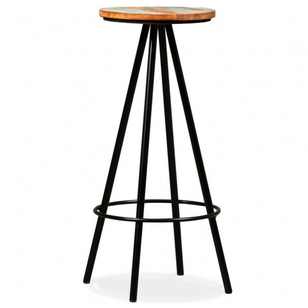 Bar Stools 2 Pcs Solid Reclaimed Wood And Steel Image 8
