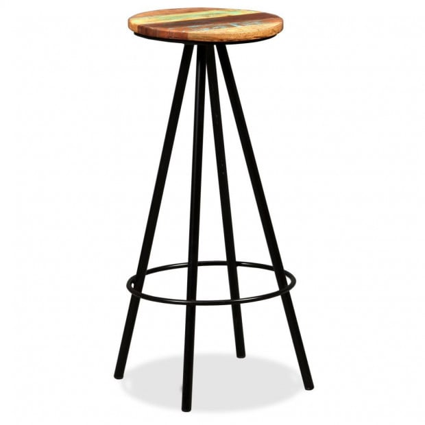 Bar Stools 2 Pcs Solid Reclaimed Wood And Steel Image 10