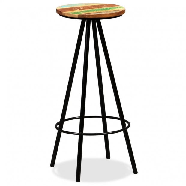 Bar Stools 4 Pcs Solid Reclaimed Wood And Steel Image 10