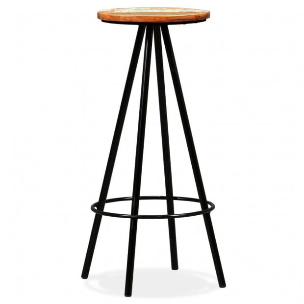 Bar Stools 4 Pcs Solid Reclaimed Wood And Steel Image 6