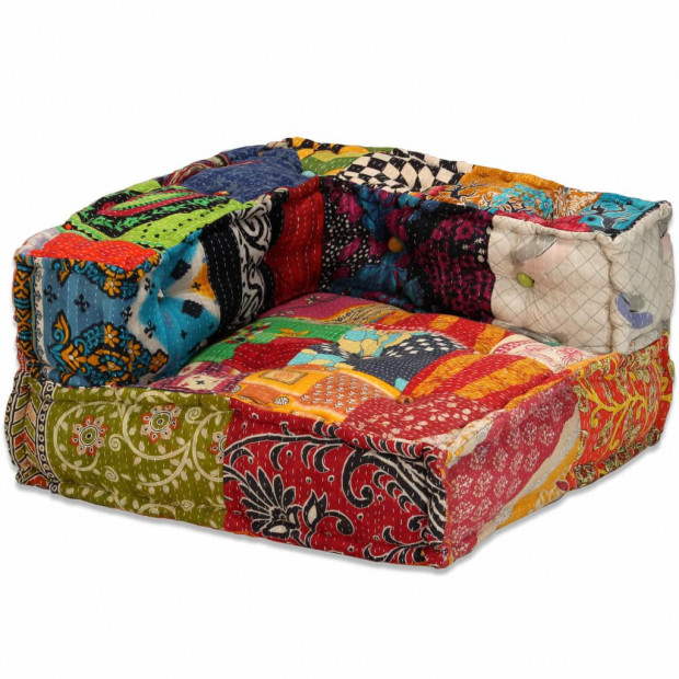 4-seater Modular Sofa Bed Fabric Patchwork Image 8