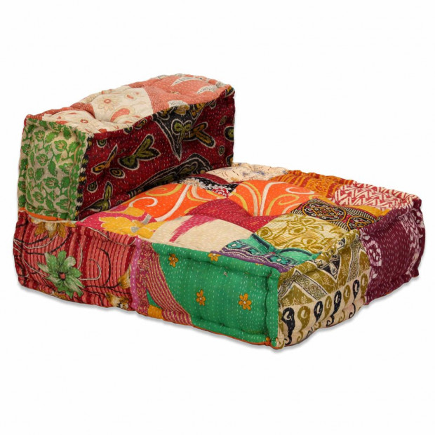 4-seater Modular Sofa Bed Fabric Patchwork Image 9