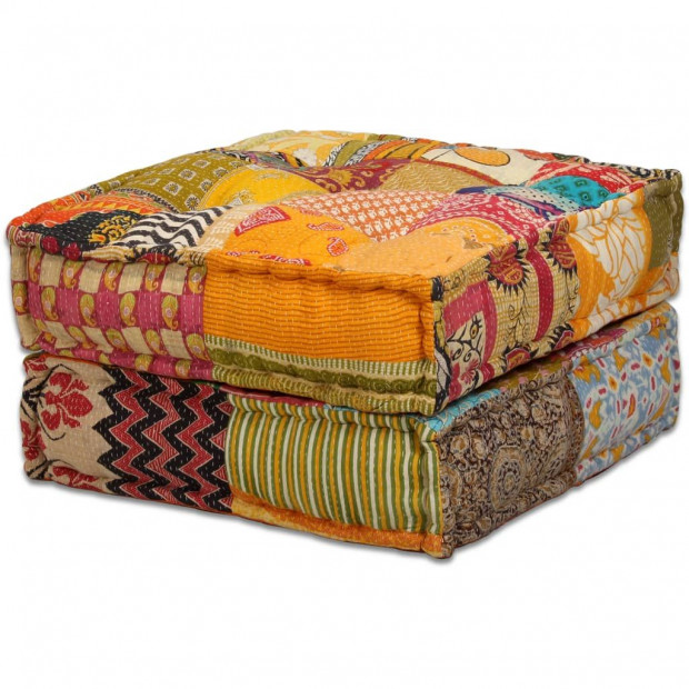 4-seater Modular Sofa Bed Fabric Patchwork Image 10