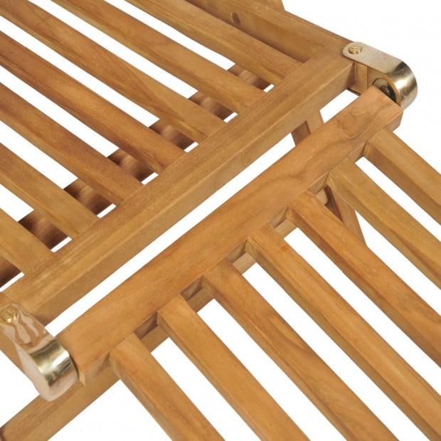 Deck Chair With Footrest Solid Teak Wood Image 8