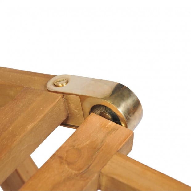 Deck Chair With Footrest Solid Teak Wood Image 10