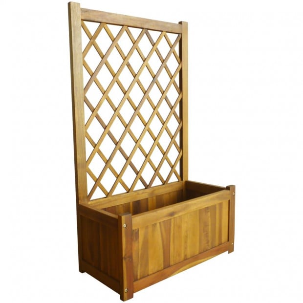 Garden Planter With Trellis Solid Acacia Wood