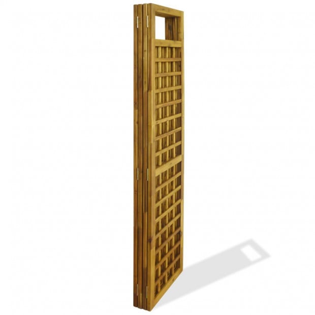 4-panel Room Divider / Trellis Solid Acacia Wood 160x170 Cm Image 6